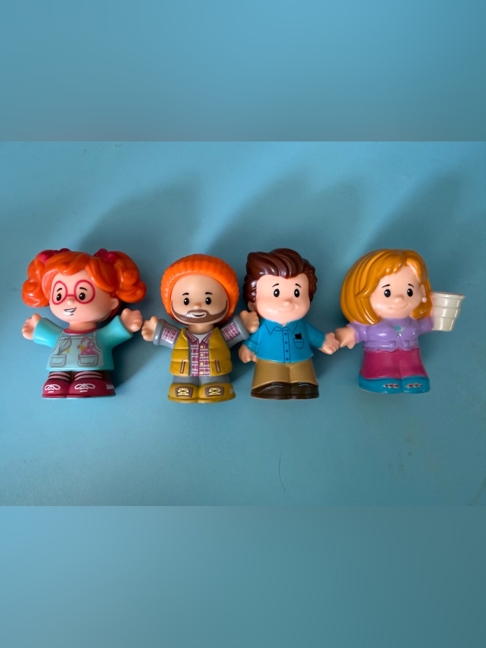 Colorful Kids Play Figure Set - Orange, Blue, Purple & Yellow
